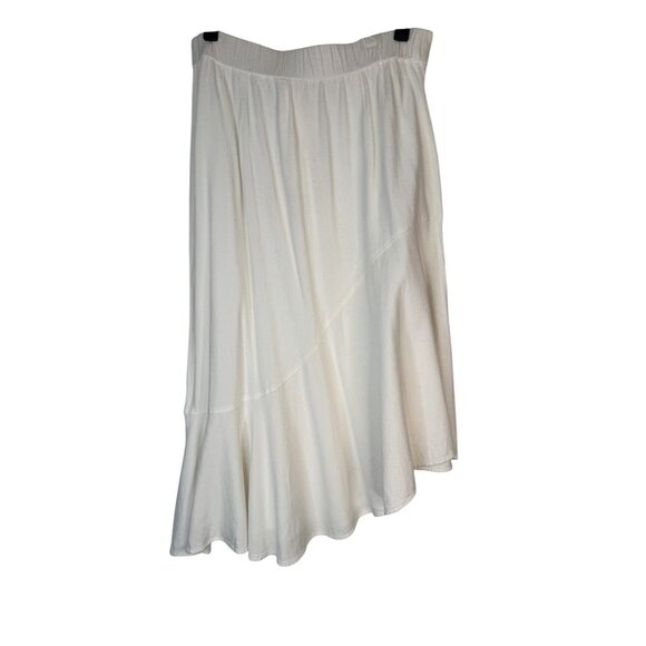 2/$30 ZARA Size M White Asymmetrical Button Front Skirt - Picture 3 of 11